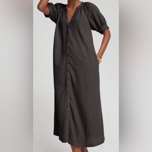 Chico's Black Maxi Skirt dress with Button Detail don to the bottom very stylish